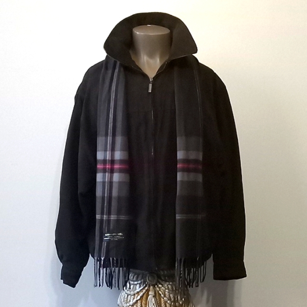 Vintage 1pc Dark Brown Weather Report Jacket with Plaid Scarf by Weather Proof